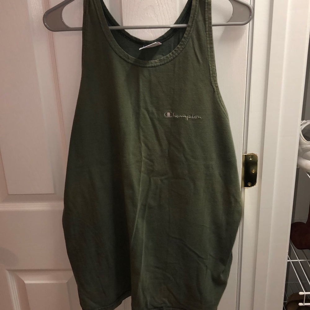 Champion Distressed Army Green Tank